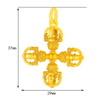 999 Pure Gold Cross Vajra Pestle Pendant